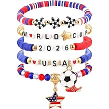 Trinckle Soccer Bracelets Gifts for Girls, World Game Day Cup Softball Bracelet Sports Team Coaches Gifts, Football Mom Soccer Girls Accessories Sport Fans Watch Party Jewelry as Senior Night Gift