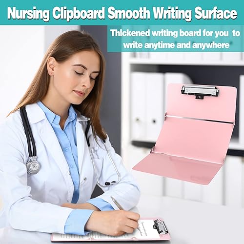 Miniatura 6 de Portapapeles de lactancia plegable plegable 3 capas de aluminio con hojas de trucos de edición de enfermería portapapapeles de lactancia plegable