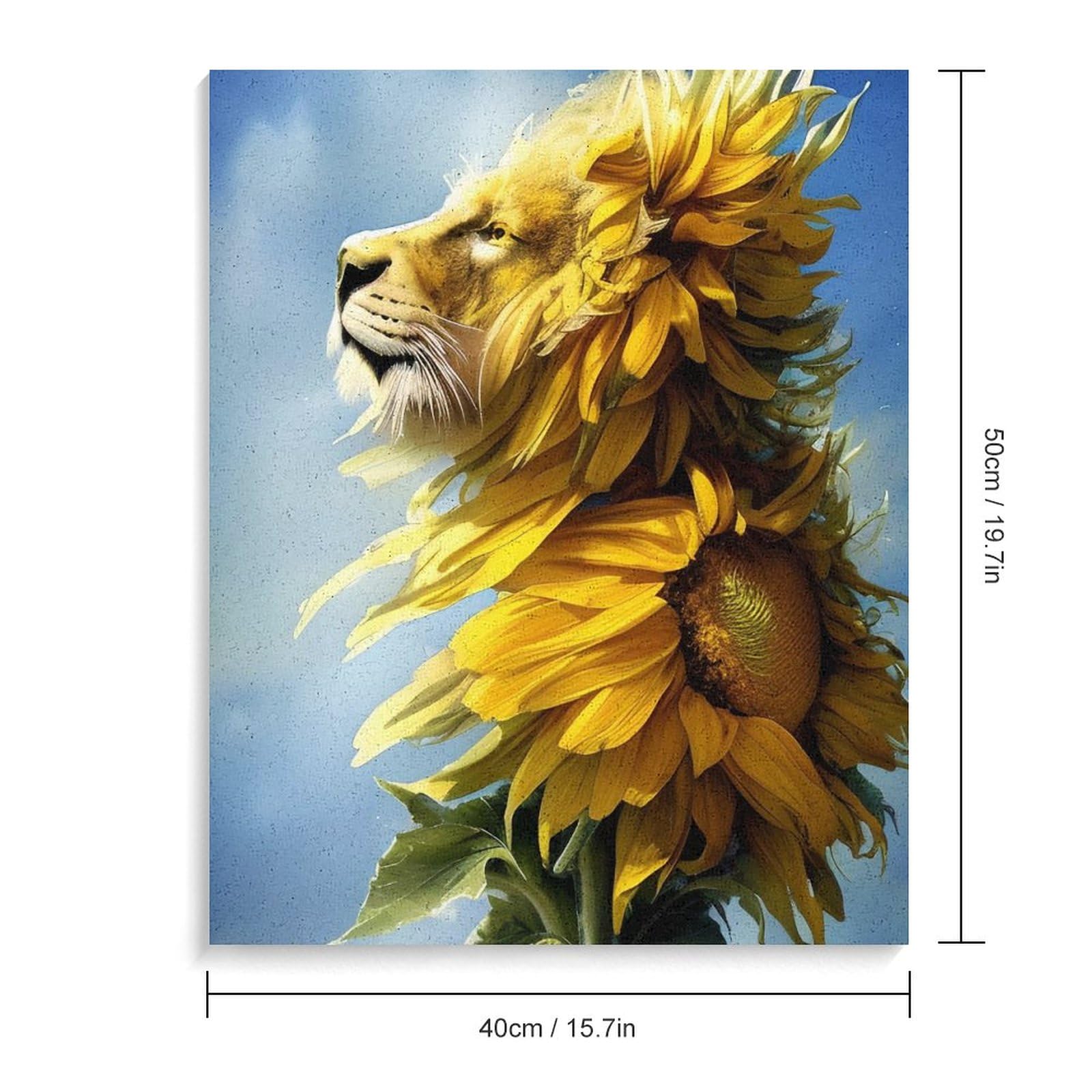 Amazon | ライオンとひまわり 数字油絵 ファンタジーアート