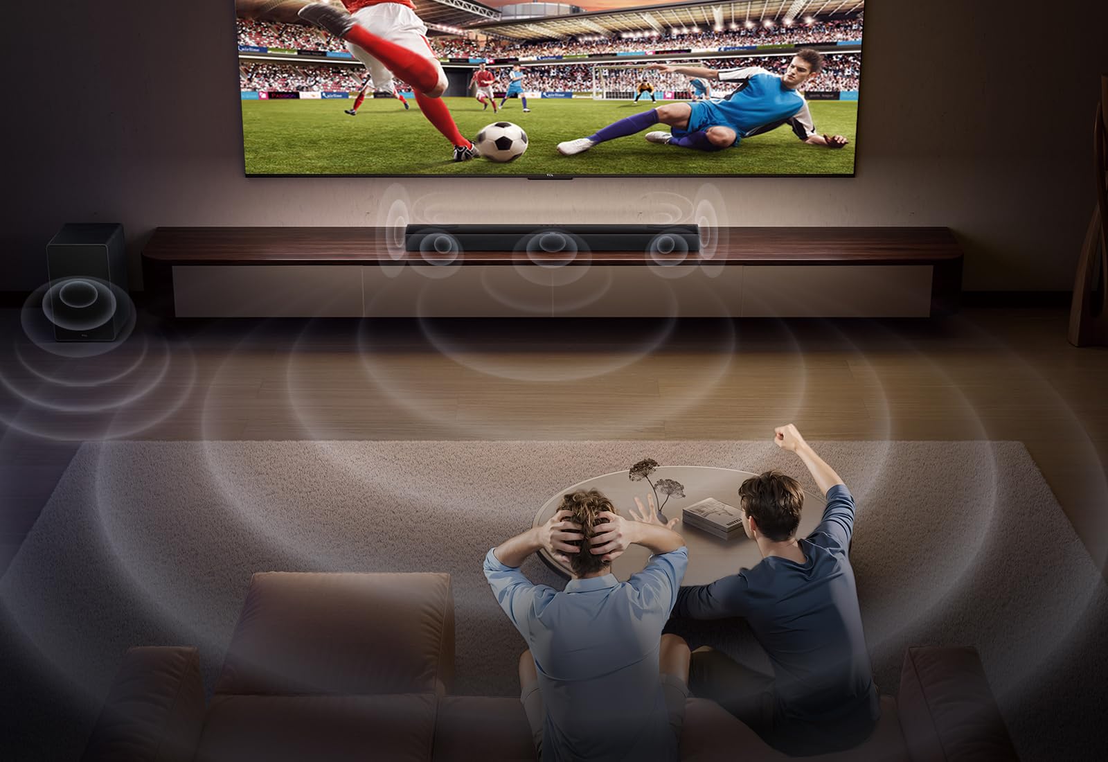 Barre de son TCL Q75H 5.1.2 ch pour TV, 620 Watts, Home cinéma, Surround cinéma, Expansion sonore, Dolby Atmos, DTS:X, HDMI eARC, Bluetooth 5.1, une télécommande, USB, Optique, Montage mural possible