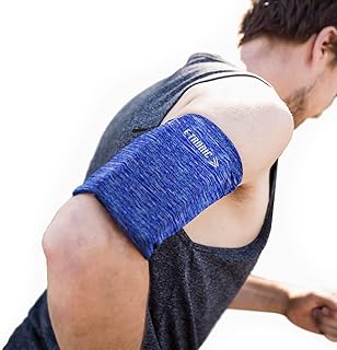 Phone Armband Sleeve: Best Running Sports BLUE Arm Band Strap Holder Pouch Case for Exercise Workout Fits iPhone 5S SE 6 6S 7 8 X Plus iPod Android Samsung Galaxy S5 S6 S7 S8 Note 4 5 Edge LG HTC (XL)