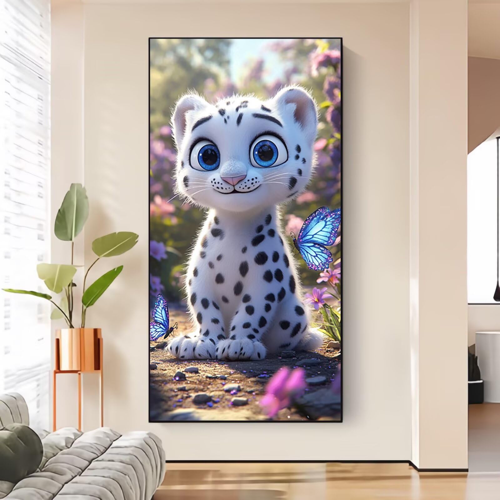 Diamentowe malowanie zwierząt, obraz diamentowy dla dorosłych XXL 60 x 120 cm, 5D diamentowe malowanie dziecko początkujący, DIY diamentowy obraz ze strasu zestaw do dekoracji ścian domu, prezent