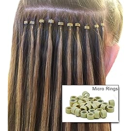 GOTDYA 2500pcs 5mm Hair Extentions Beads, Silicone Lined Micro Rings Links, I Tip Weft Sew in and Hair Tinsel Beads for Hair Extensions,Multi-colored