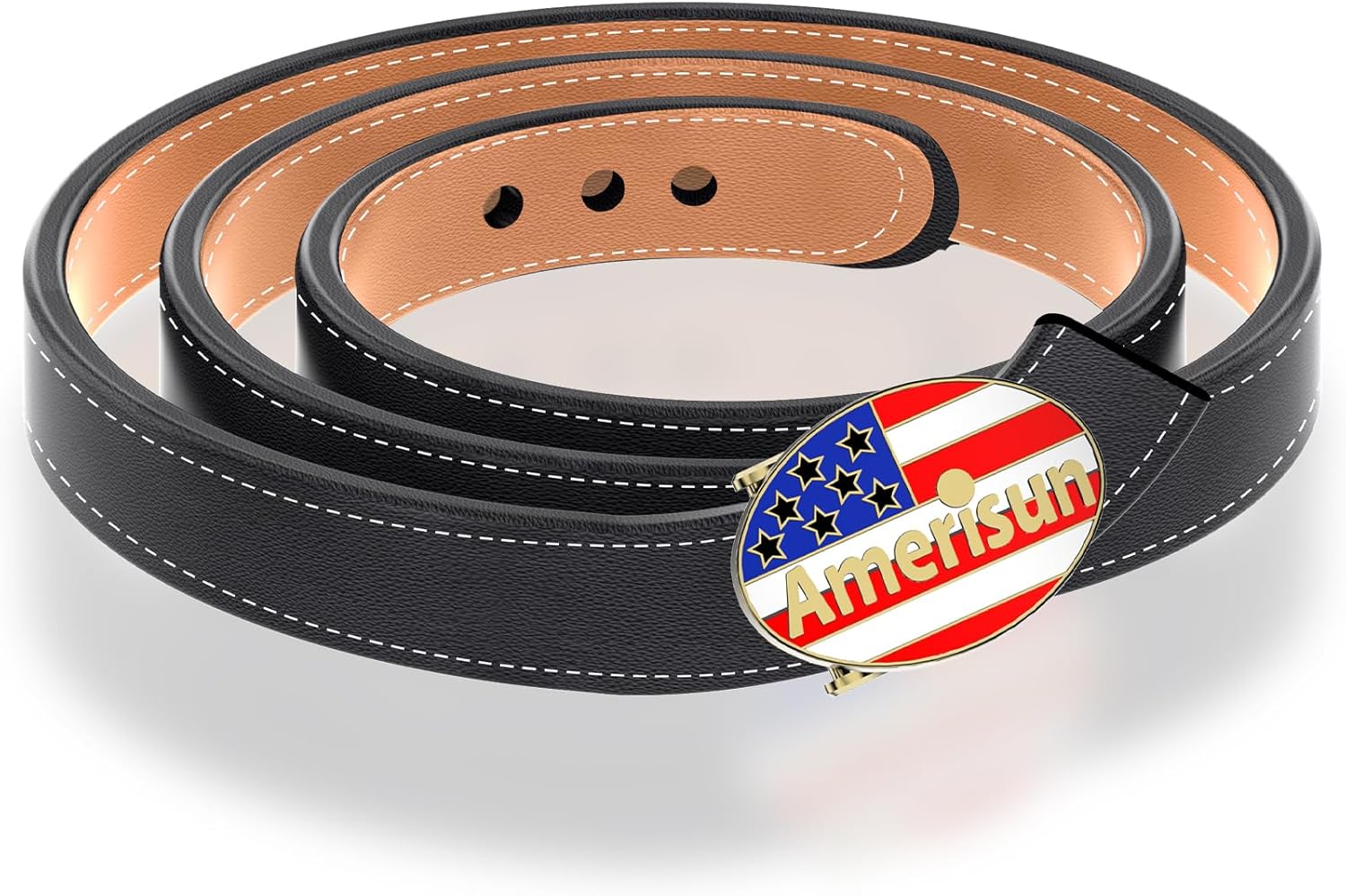 ZULJK，Women's jeans belt dress, suitable for jeans and pants, women's leather belt, retro fashion gold buckle women's belt （Red+Golden, 36"