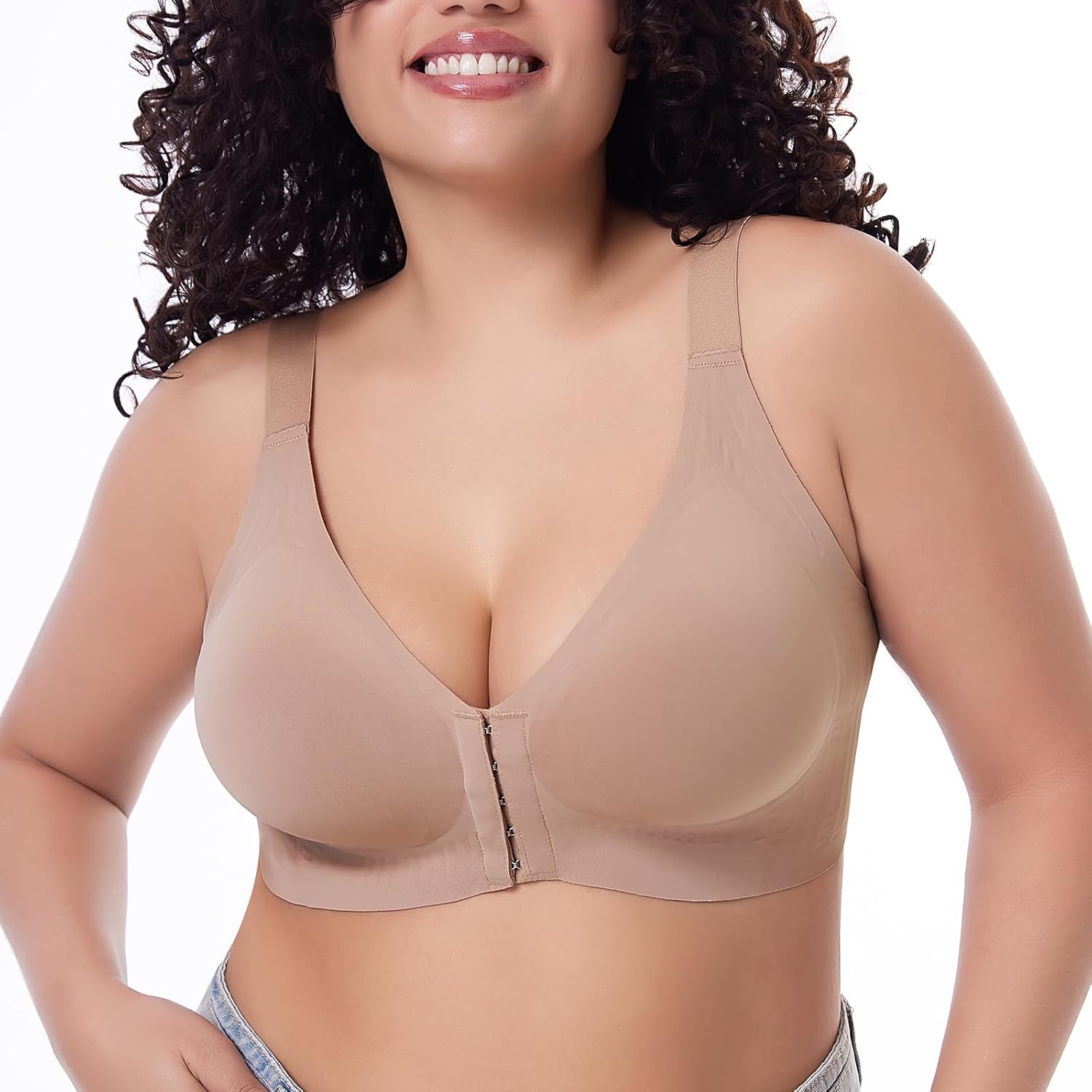 Seamless Front Closure Bra for Women Posture Back Smoothing Wireless Brasieres - Image 4