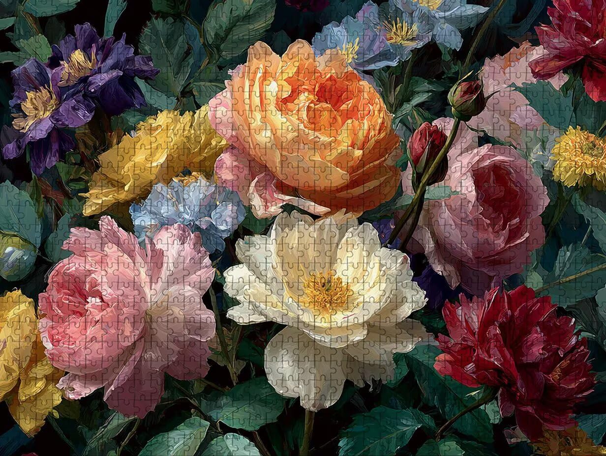 Puzzle Arte con Scatola Flower, Pianta Puzzle Legno 4000 Pezzi Adulti 141x87cm, Attività di Intrattenimento ad Alta Difficoltà, DIY Classici Gioco, Jigsaw Per Tutta La Famiglia, Estate Regalo, 0-4144