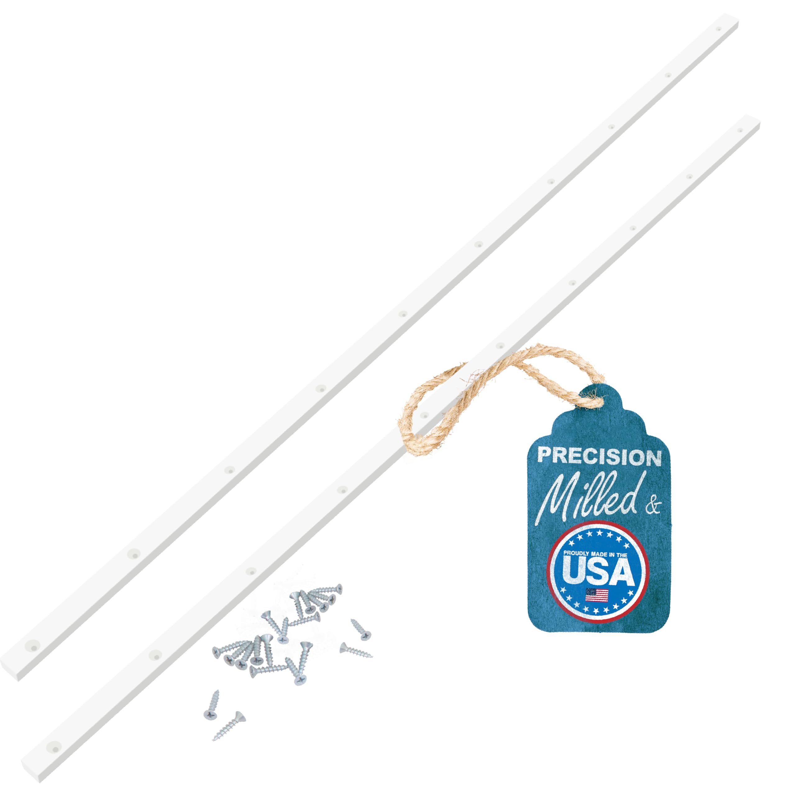 36 Inch Table Saw Miter Bar, Premium USA Made UHMW Strips w/Predrilled Holes & Screws, 3/4" x 3/8" Miter Bars for Table Saw Sled Kit, Build Crosscut