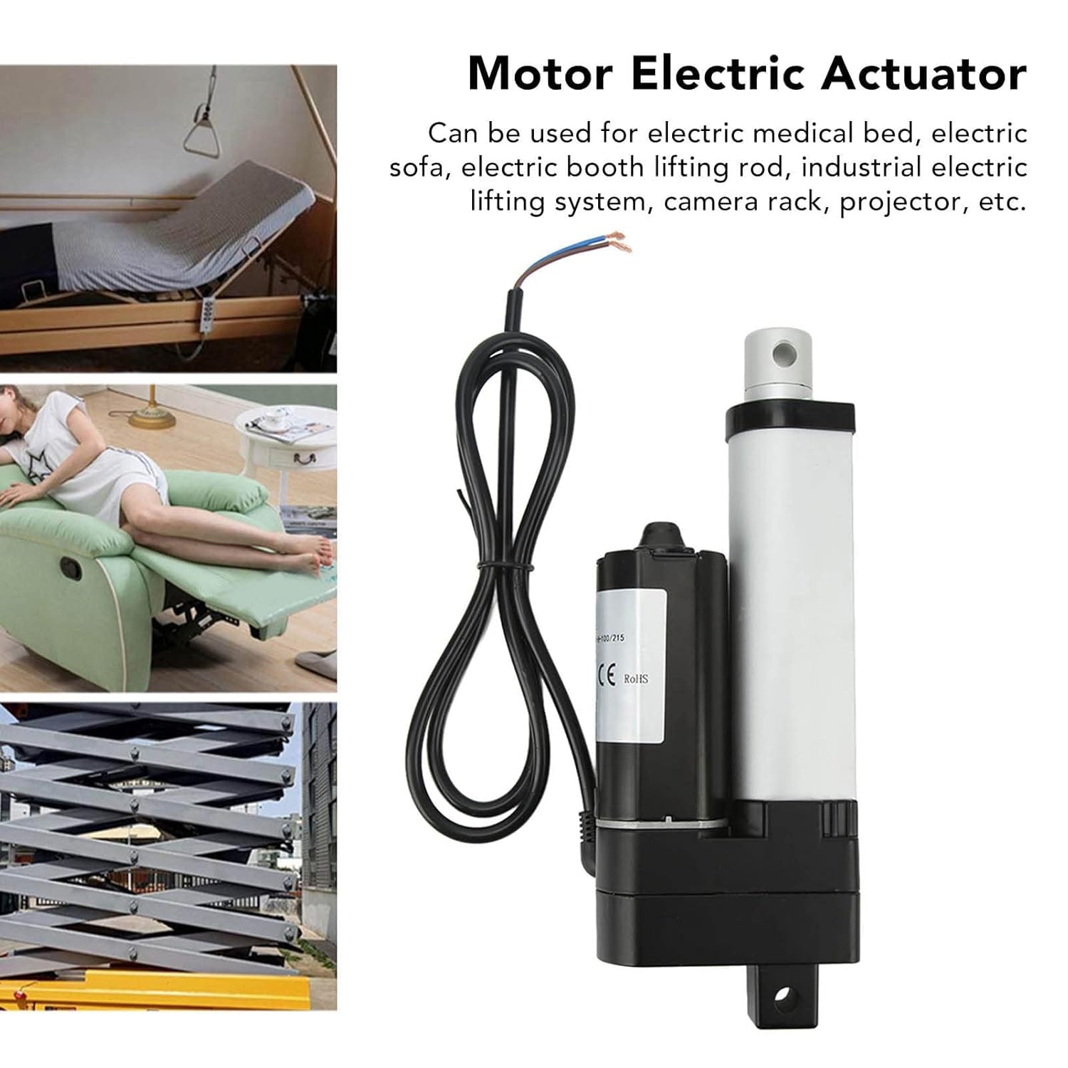 Attuatore Motore Elettrico Multiplo Controllo Spinta E Corsa Per Sistema di Sollevamento Corsa 50mm Protezione IP54(24v)