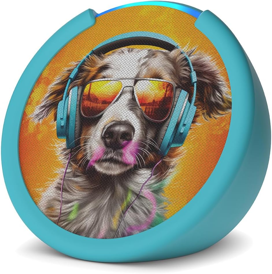 Amazon Echo Pop Kids (newest model), Designed for kids, with Alexa+ Early Access, parental controls, Includes 6 months of Amazon Kids+, Anthro Pup