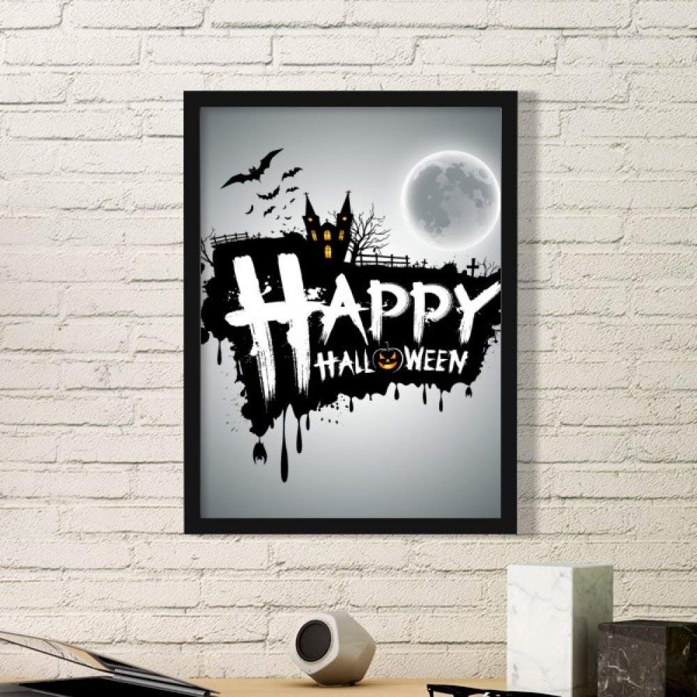 Marco de cuadros de Halloween con fantasma feliz pequeño y pinturas de pared