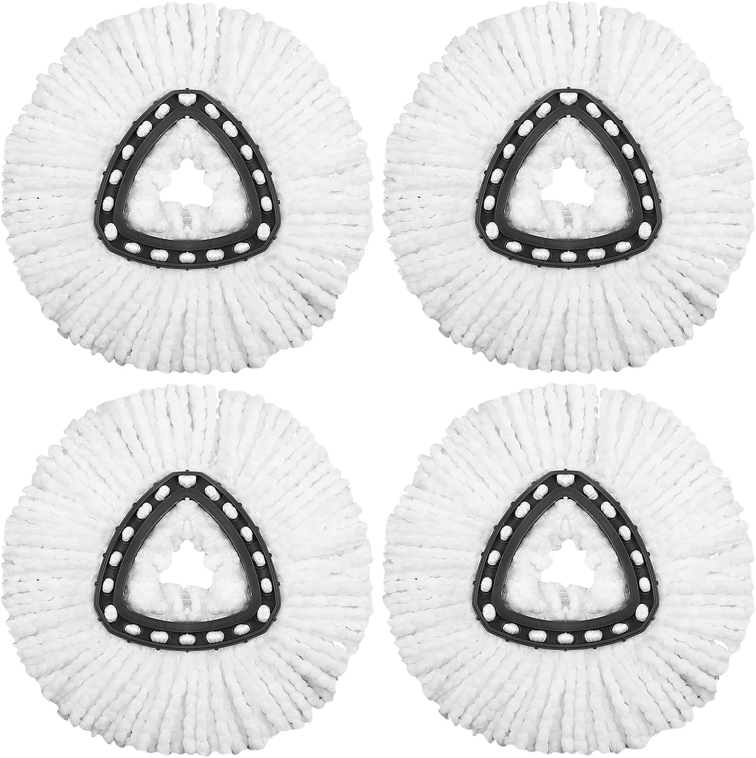 4 Pack Mop Replacement Heads Compatible with O Cedar Mop Replace Head EasyWrin Spin Mop Heads Replacements, Microfiber Mop Refills, Easy Cleaning Mop Head Replacement - 4 Pack White(1-Tank System)