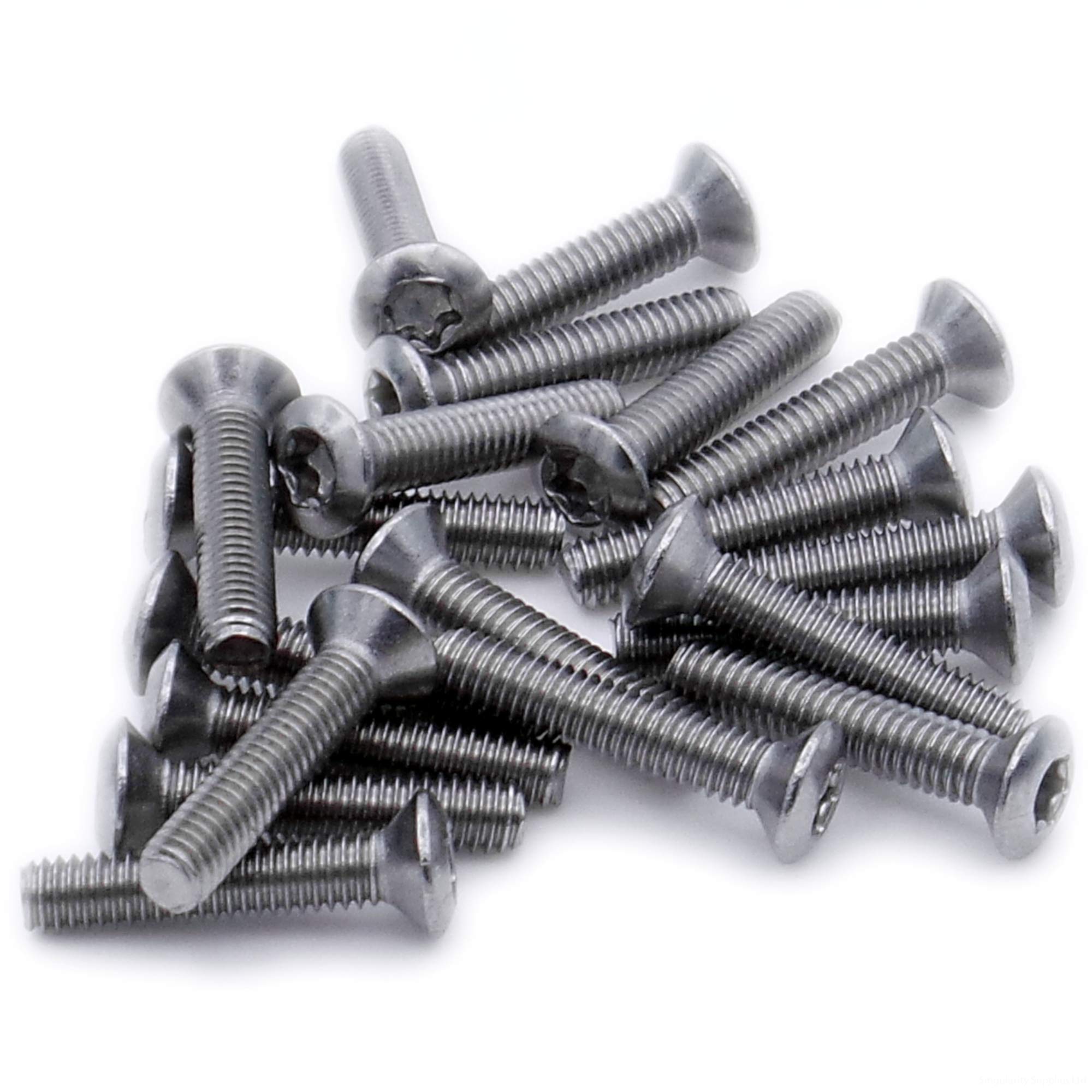 Singularity Supplies Silver M2 (2Mm X 8Mm) Tx Socket Raised Countersunk Machine Screw (Bolt) - Stainless Steel (A2) (Pack Of 20)