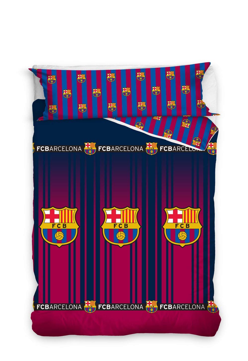 Asditex FC Barcelona Football Club Duvet Cover, Single Colour, 2 Pieces (Includes Pillowcase), 105 cm Bed