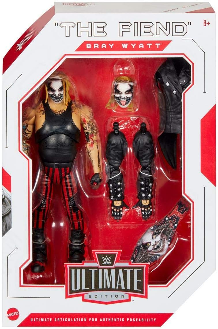 WWE Ultimate Edition Wave 7 The Fiend Bray Wyatt Action Figure 6 in with Interchangeable Entrance JacketLanternExtra Head and Swappable Hands for Ages 8 Years Old and Up