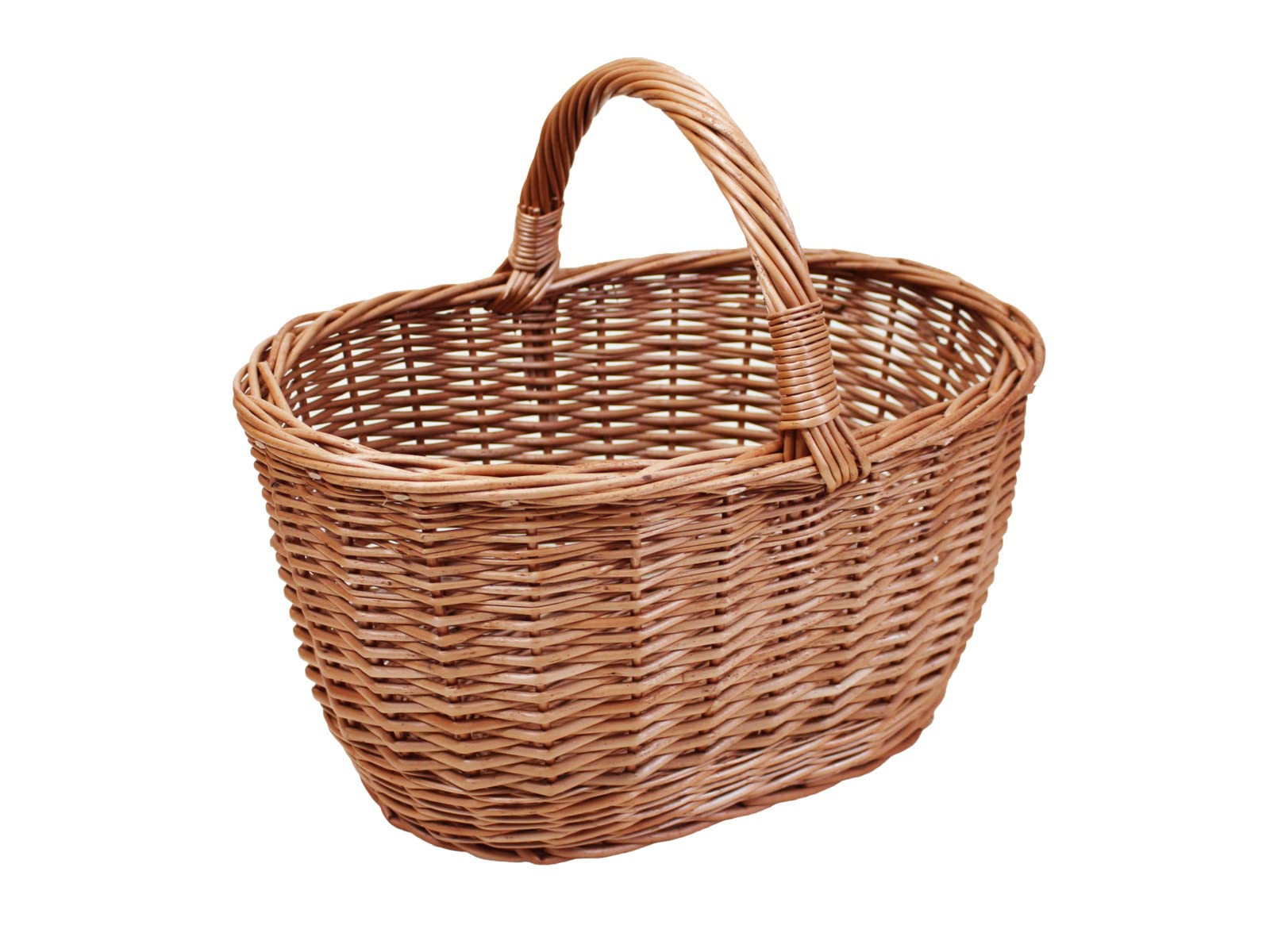 Cestino per la spesa in vimini per frutta, verdura o funghi / cestino picnic 45 x 31 H 22 / 39 cm