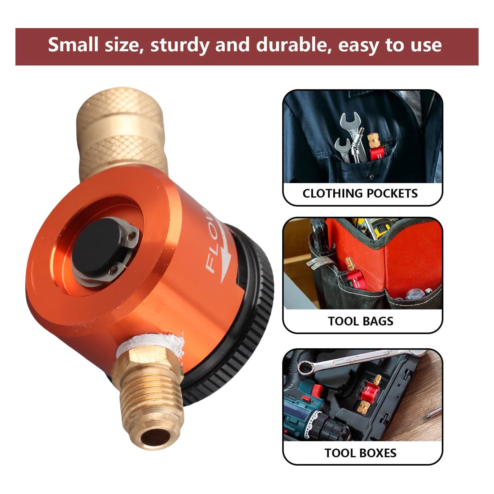 Outil de Purge D'azote, Connecteur 1/4 Pouces, Régulateur de Gaz D'azote, Outil de Brasage avec Cadran à 3 Positions, Fixation Rapide pour équipement CVC, Pression de 50 PSI