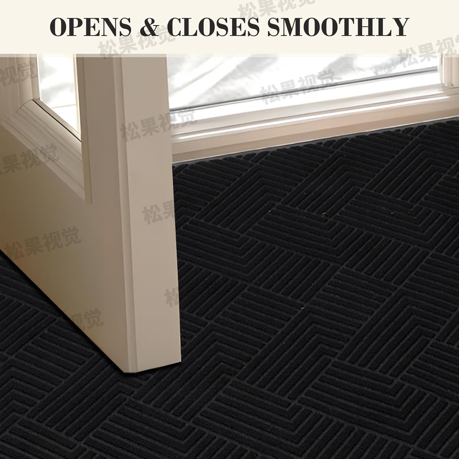 Large Door Mat, Heavy Duty Natural Rubber Door Mat, Low Profile, Trap Dirt & Moisture, Non-Slip, Easy Clean, for Indoor & Outdoor Entry, Garage, Front Door (3x6 ft Black)