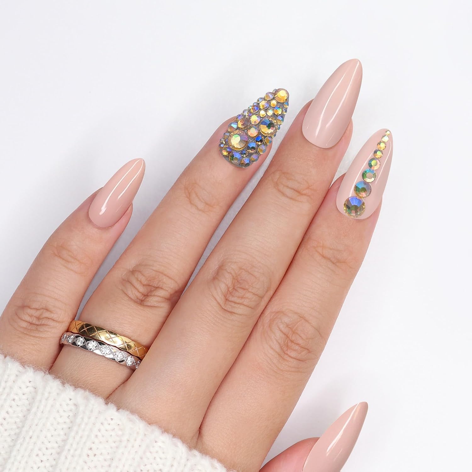 Daily Charme Twinkle Twinkle Round Flatback Crystal Rhinestone for Nail Art (Paradise Shine), 1440 PCS No-Hotfix, (1.4 mm - 4.7 mm), DIY and Salon