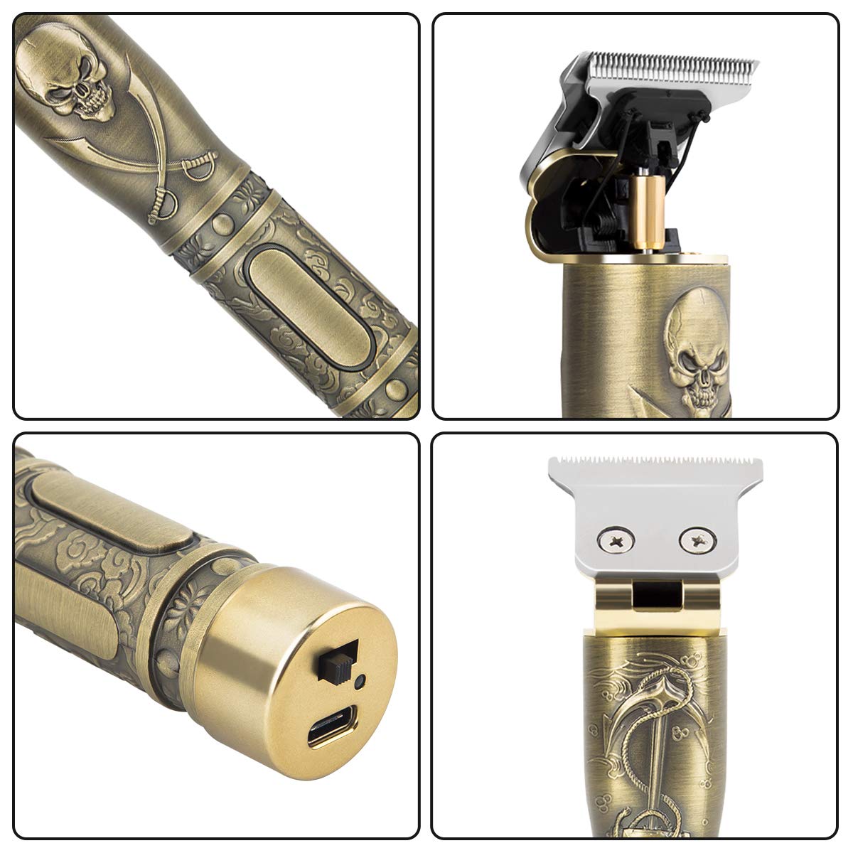 Pro T Outline Clippers Trimmer T Blade Hair Cutting Grooming Kits Set Cordless Rechargeable 0mm Baldheaded Zero Gapped Hair Clipper for Men : Beauty & Personal Care