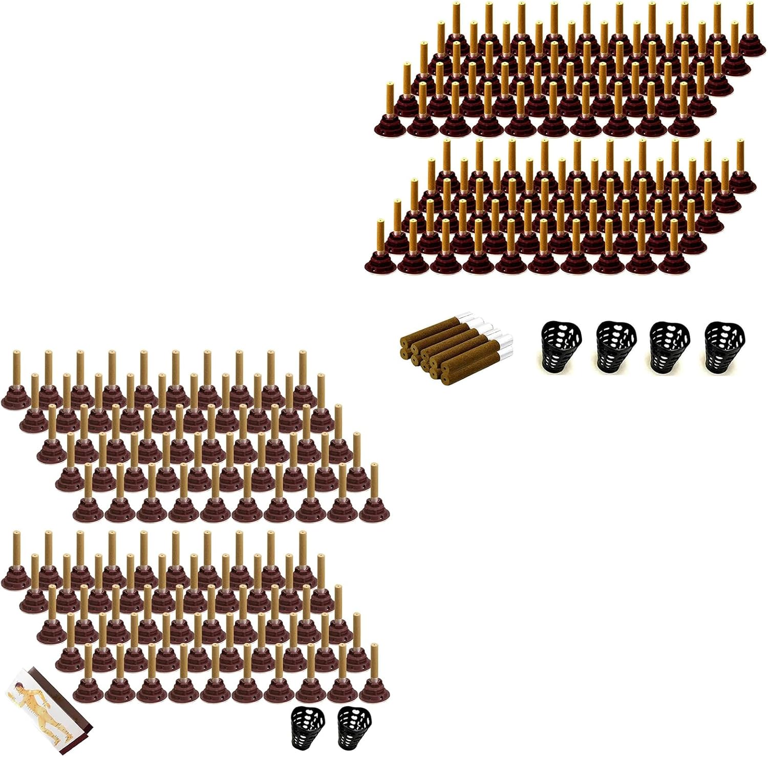 210Pcs Moxibustion Sticks and 200Pcs Self-Stick Base, 5-Years Moxa Cone Moxi Stick for Chinese Traditional AiJiu, 6Pcs Protective Cover and 2Pcs Acupoint Map