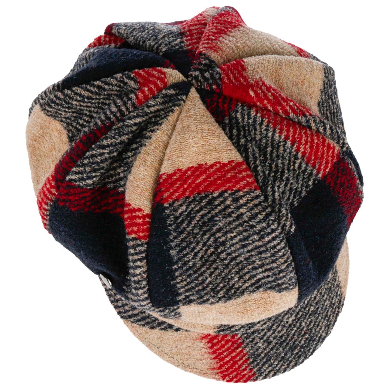 LIERYS Ballonmütze aus Wolle Mehrfarbige Mütze mit Stretchfutterband Elegantes Design Made in Europe Damen Herbst Winter