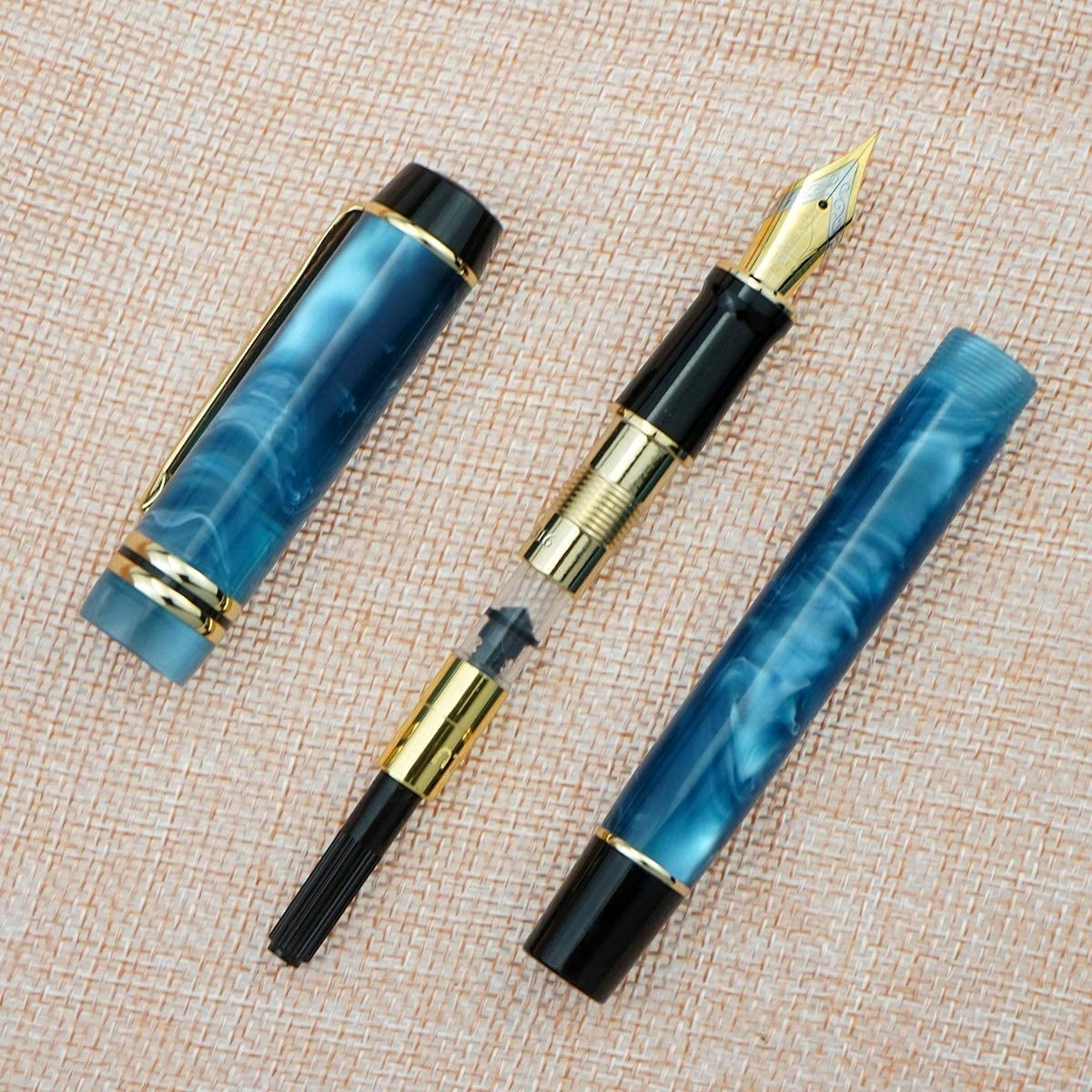 Amazon | 万年筆 KAIGELU 316 アクリル セルロイド 万年筆 極細ペン先