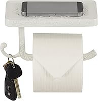 Vista 1 de Neater Nest Soporte de papel higiénico reversible con estante para teléfono, estilo decorativo (blanco)