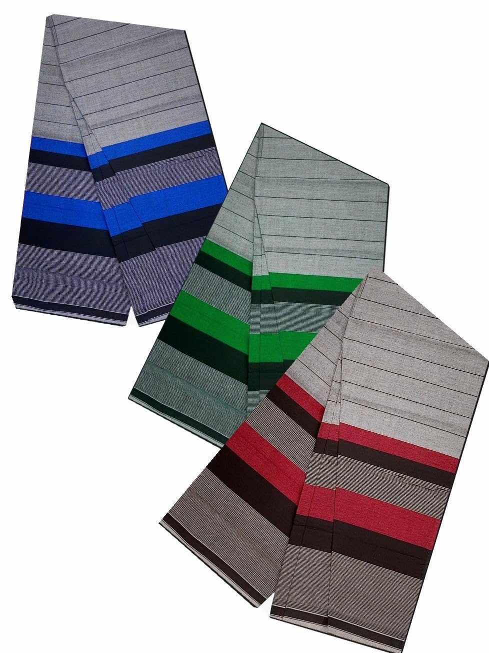 SSS Multi Color Cotton Blended Checkered Lungi for Men's, Combo of 3, Size-2 meters (Lungis)
