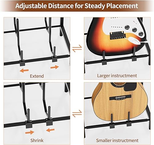 Miniatura 7 de End Table with Guitar Stand,Record Player Stand,Vinyl Records Storage,2-Tier Guitar Stand for Acoustic,Turntable Stand for Music Studio-Brown