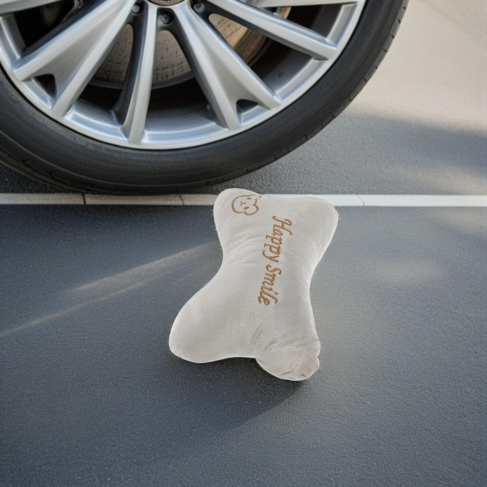 Garneck Lot de 4 Coussins Appui-Tête Voiture en Peluche Grise Oreillers Ergonomiques pour Soutien Cervical Housses Amovibles Compatibles Sièges Auto Adultes Confort Nuque pour