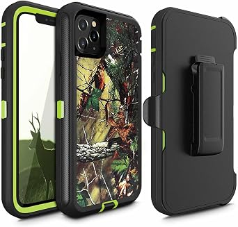 Defender Case Designed for iPhone 13 Pro Max, Protective Defender Shockproof Hybrid Case Dual Layer Design Hard Belt Clip Cover Compatible with iPhone 13 Pro Max Camo Green