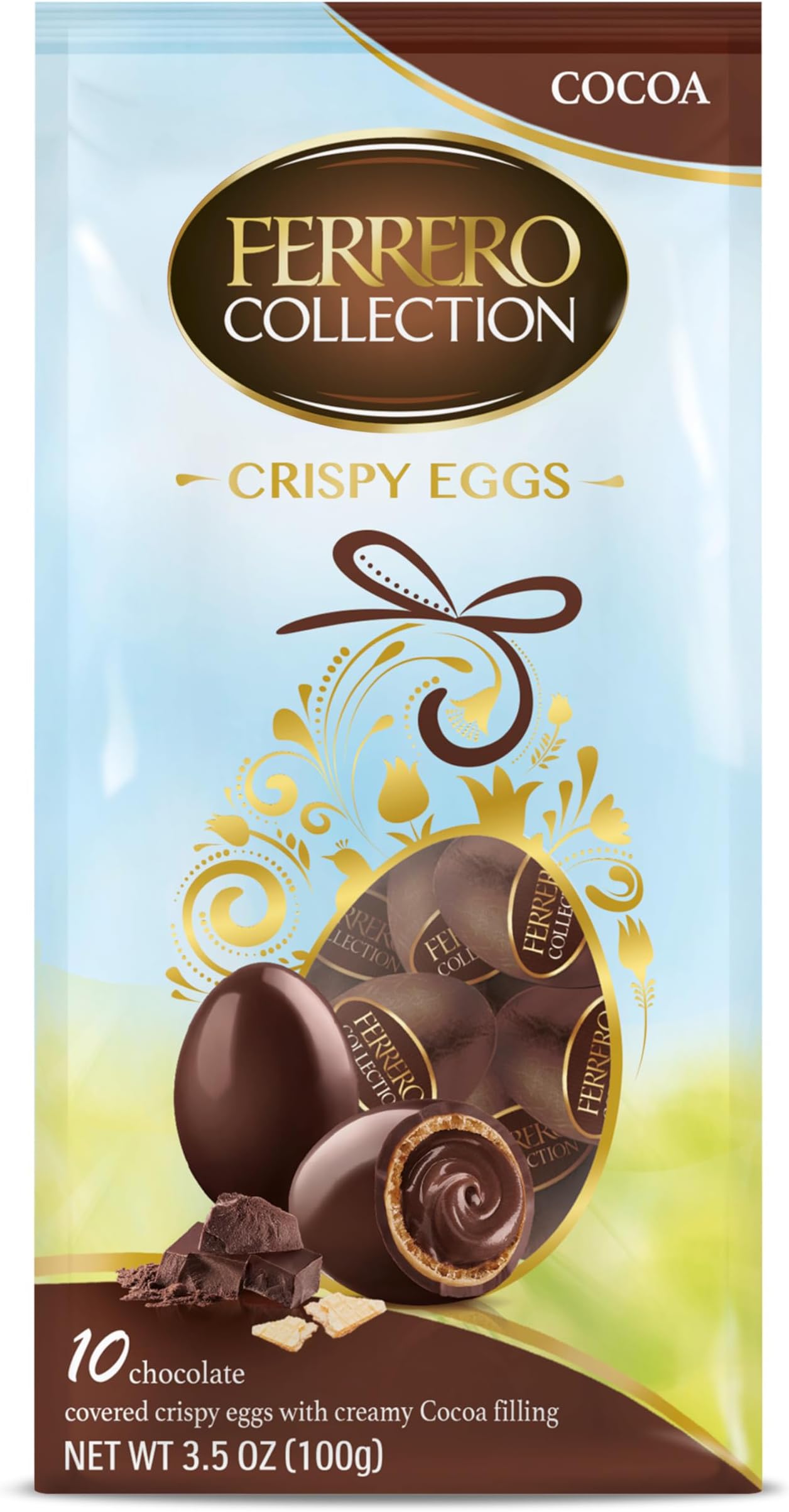 Ferrero Easter Chocolate Mini Easter Eggs and Milk Cocoa, Easter Egg Hunt - x10 Eggs 100 g