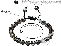 Vista 149 de Amazing Gemstone Crystal Bracelet for Women Men's Gifts - Protection Healing Crystal Bracelet - 8mm Gemstone Beaded Adjustable Bracelet Pulseras