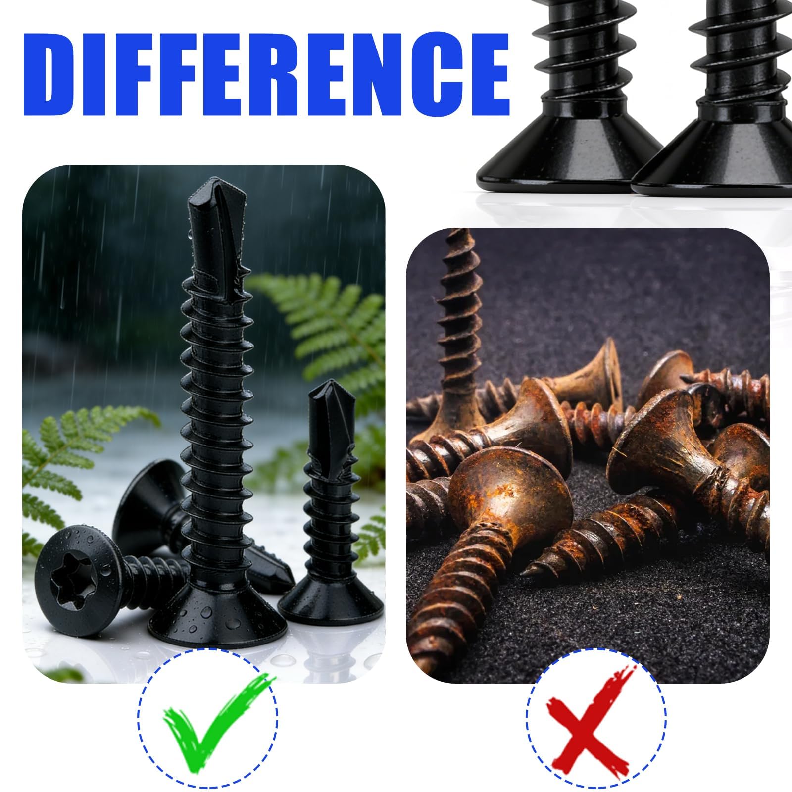 100 sztuk wkrętów samowiercących ze stali nierdzewnej M4,2x32 mm, wkręty samogwintujące Torx, stal nierdzewna 410, wkręty do blachy, DIN 7504, z łbem wpuszczanym, samowiercące, czarne, z łbem