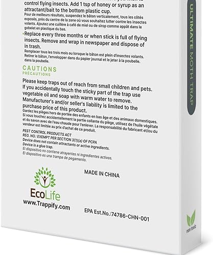 Miniatura 6 de Trappify Trampas adhesivas definitivas para polillas para ropa, trampas para polillas de despensa para el hogar, cocina, armario, armarios, salas de