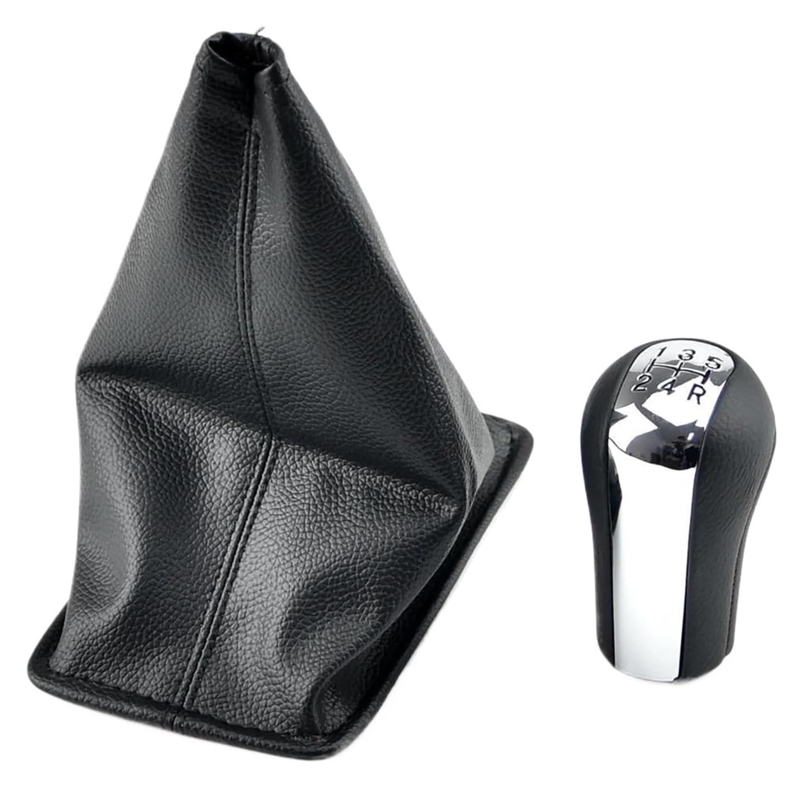Gxsai Chrome Dust-Proof Car Gear Lever For Toyota For Corolla For Verso Rav4 For Yaris For Aygo Car Gear Shift Knob Pu Leather Gearshift Shifter Lever 5 6 Speed(,5 Speed)