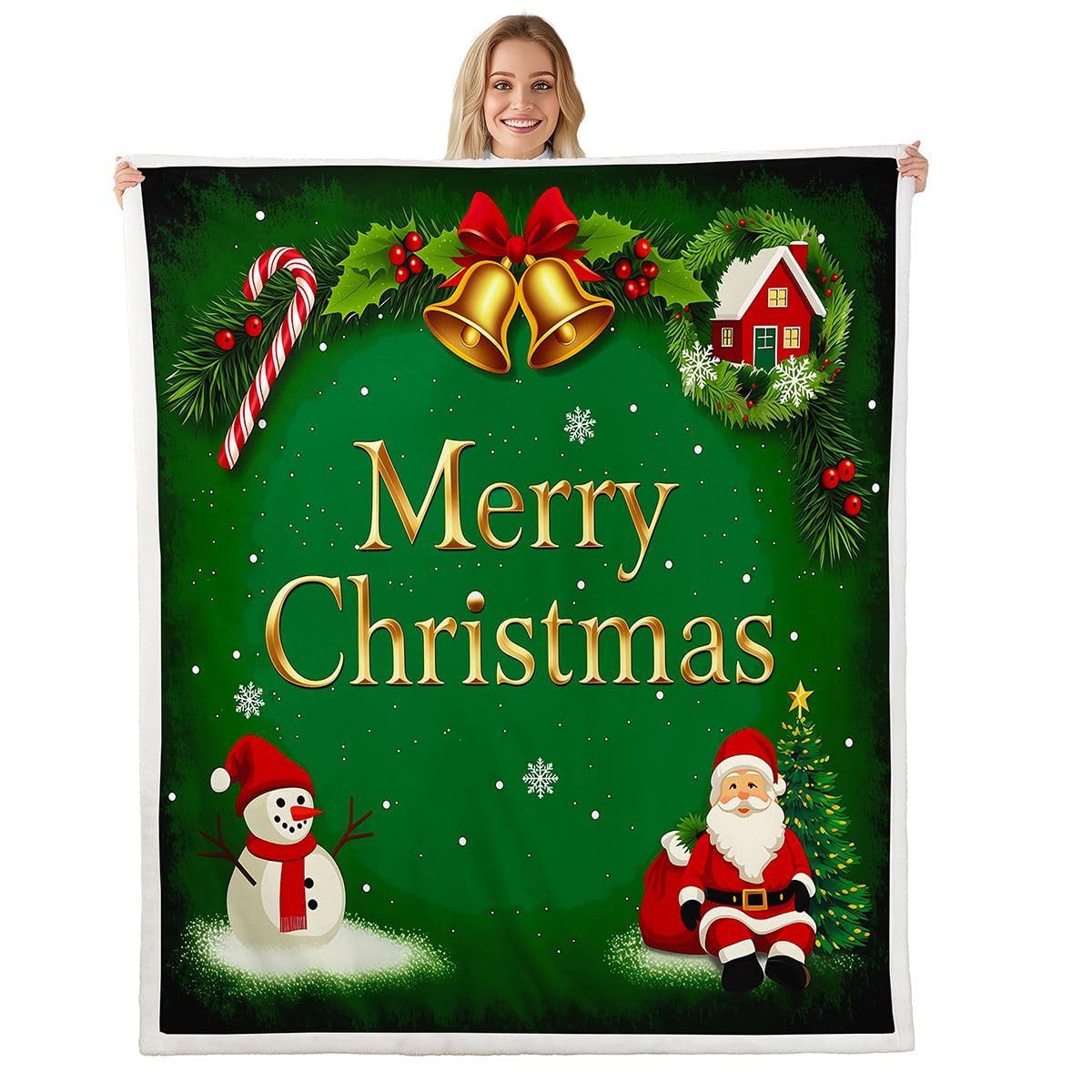 Couverture polaire Joyeux Noël : cadeau idéal pour lit jumeaux