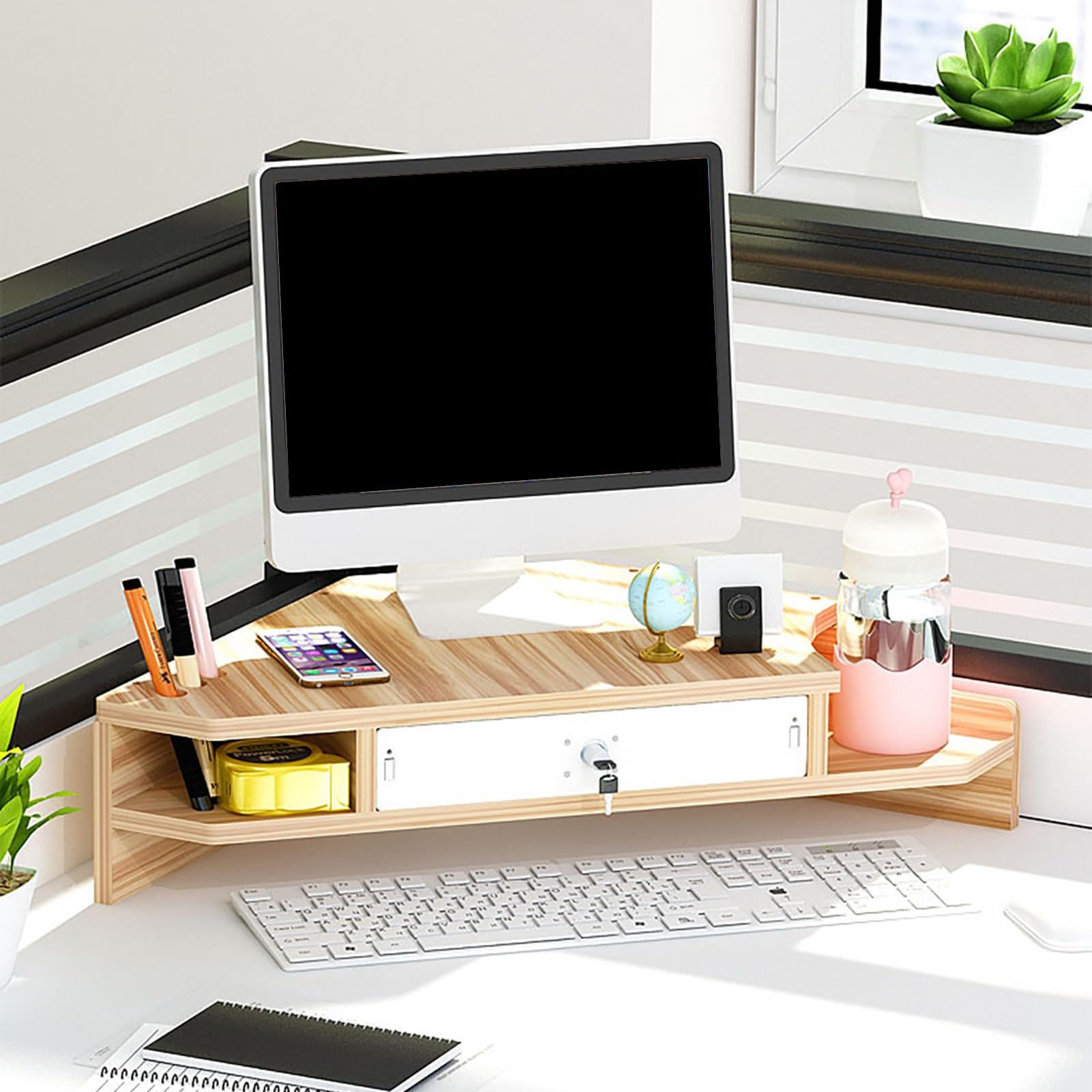 Support de bureau de rangement triangulaire pour réduire le mal de dos
