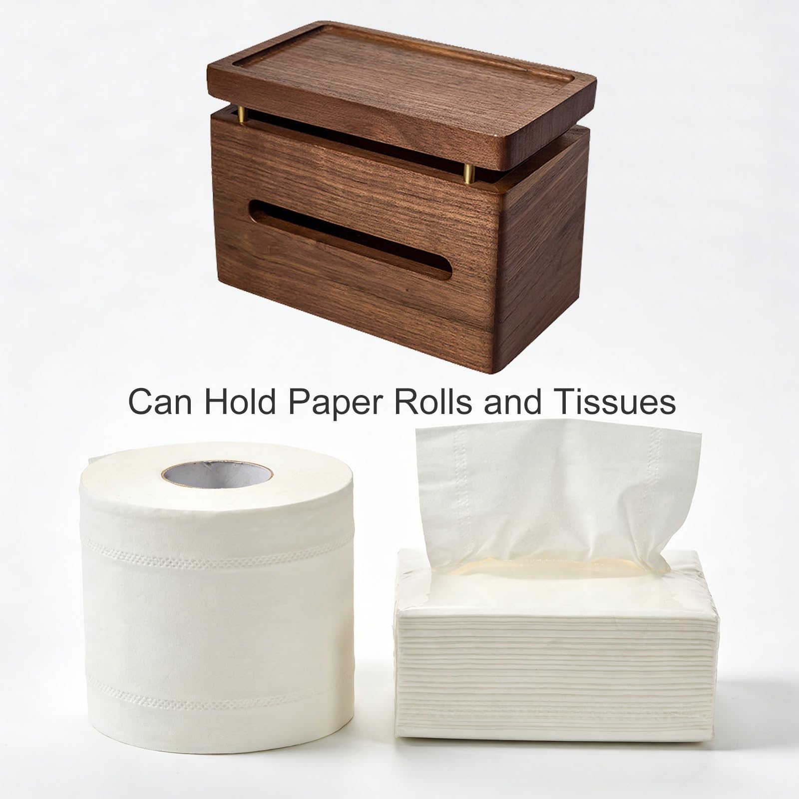 Dispensador de Papel, Dispensador Papel Secamanos, Porta Papel Higienico de Baño Madera, Portarrollos Papel Higienico, Soporte Rollo Papel Higienico Montaje en Pared