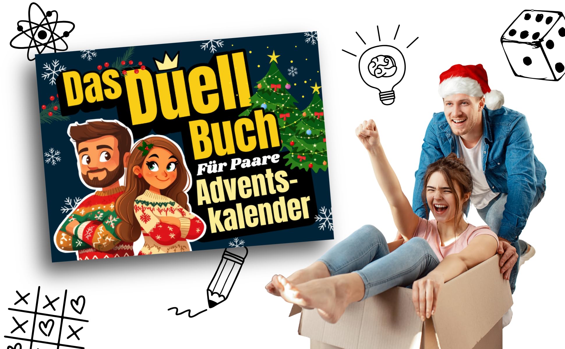 Adventskalender für Paare - Das Duell-Buch: 24 lustige Spiele und Challenges inkl. 24 besondere Gutscheine für eine spannende Adventszeit und ein unvergessliches Weihnachten!