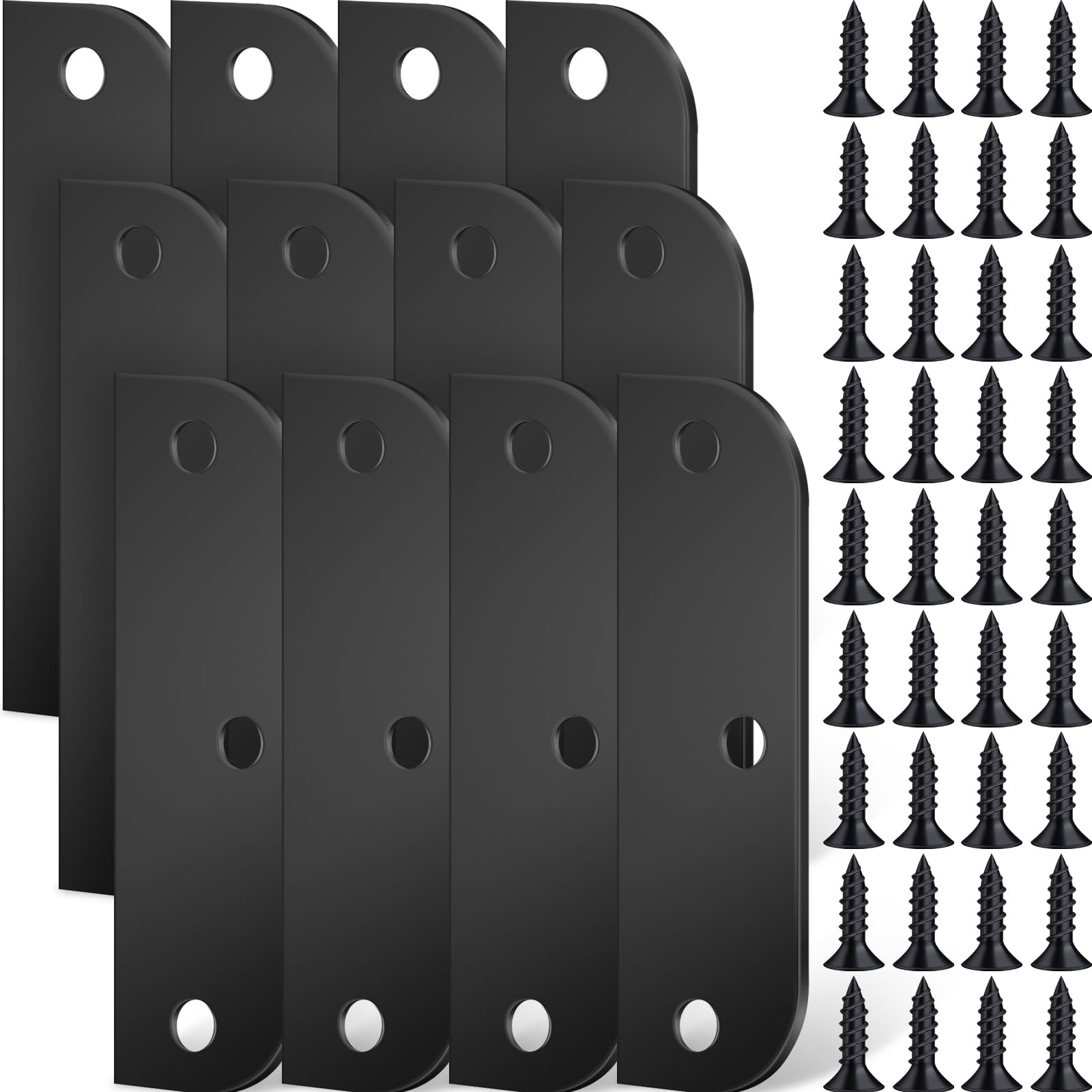 Plaque de remplissage de charniere de porte en acier Dunzy de 10,4 cm avec vis, lot de 12