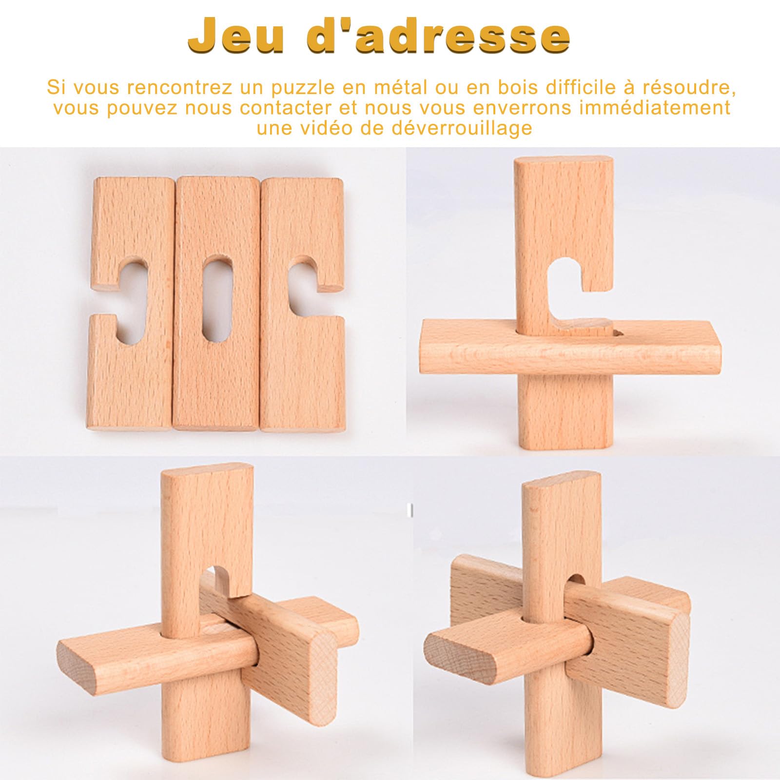 Calendrier de l'avent 2025 Casse Tete, Casse Tête en Bois et en Métal pour Cadeau Noël Enfant Adulte, Puzzle 3D pour Garçons Filles, 24 Jours de Surprise Calendrier du Compte à Rebours