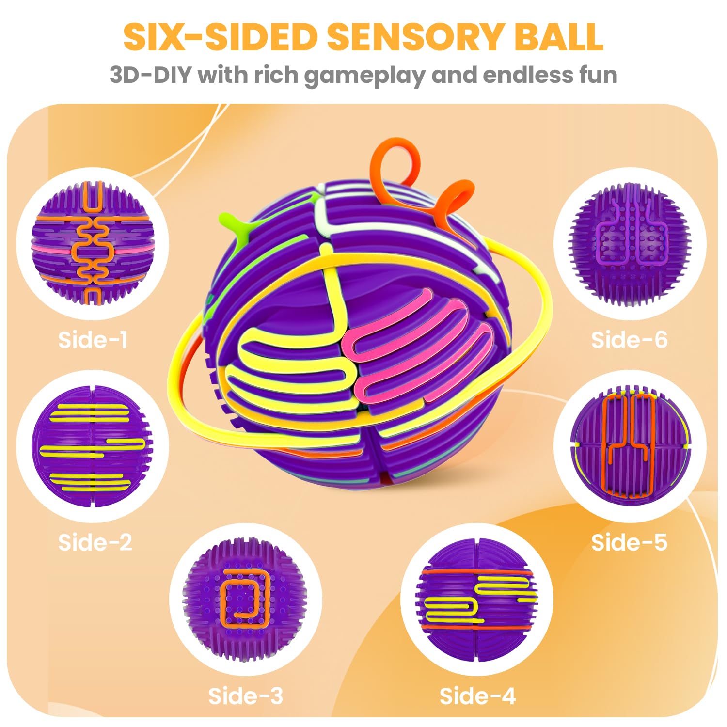 PushGoGo Sensory Activity Ball,Sensory Activity Board 3D DIY Upgrade,Fidget Toy for Calming Stress, Anxiety - Image 2