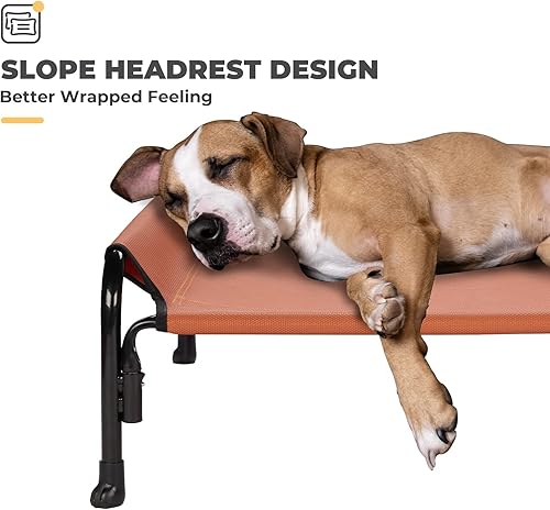 Miniatura 2 de Veehoo CWC2204 - Cama elevada para perros grandes, cama elevada para mascotas con reposacabezas inclinado para interiores y exteriores, lavable,