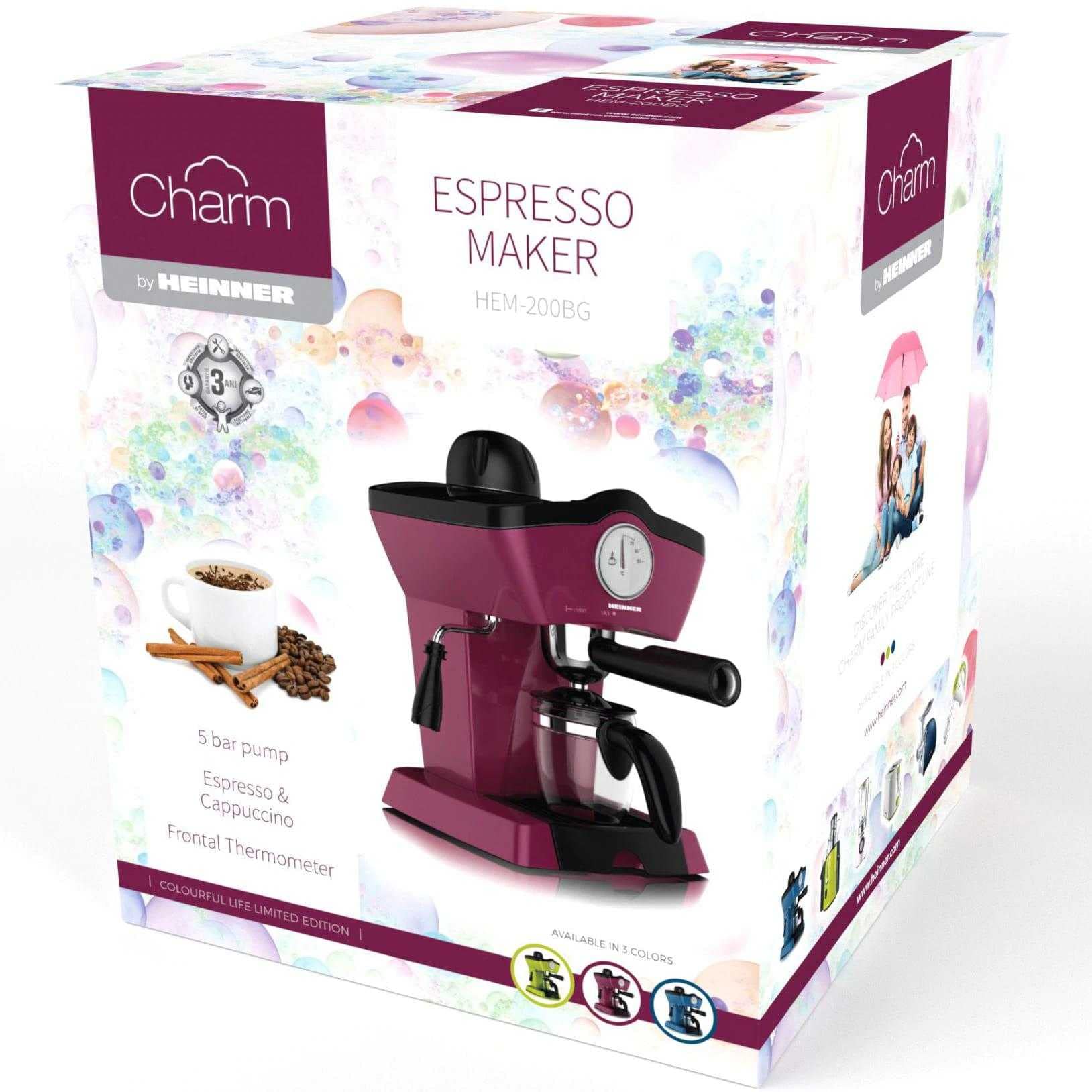 HEM-200BG Manuelle Espressomaschine, 800 W, 0.25 L, 3.5 bar