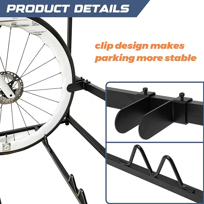 Soporte para 3 Bicicletas, Estante Metálico Ajustable para Garaje miniatura 3