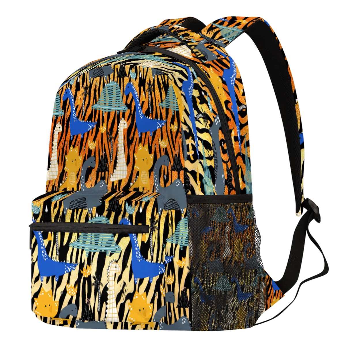 Sac à dos d'école Dinosa grand volume avec compartiment ordinateur portable - 8