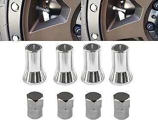 Muzzys C20008 TR414 - Universal TPMS Chrome Valve Stem Sleeve Covers and Cap Dress Up Kit- Set of 4 - FITS All TPMS Rubber Valve Stems for All Make and Model Cars and Trucks with Rubber TPMS Sensors
