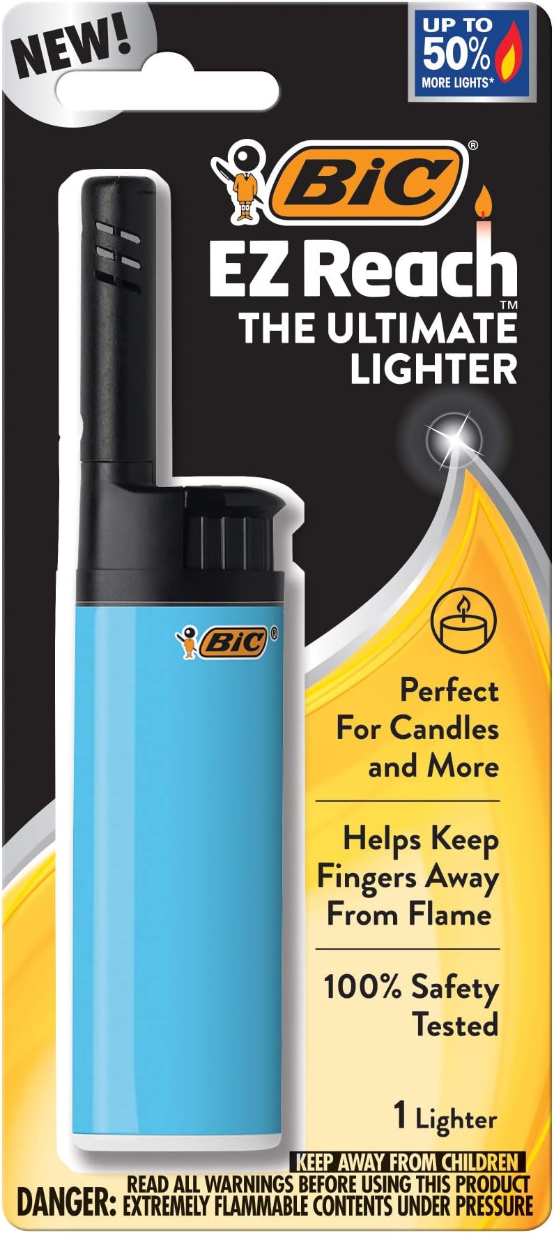 BIC EZ Reach Lighter, Assorted Colors, 1 Count