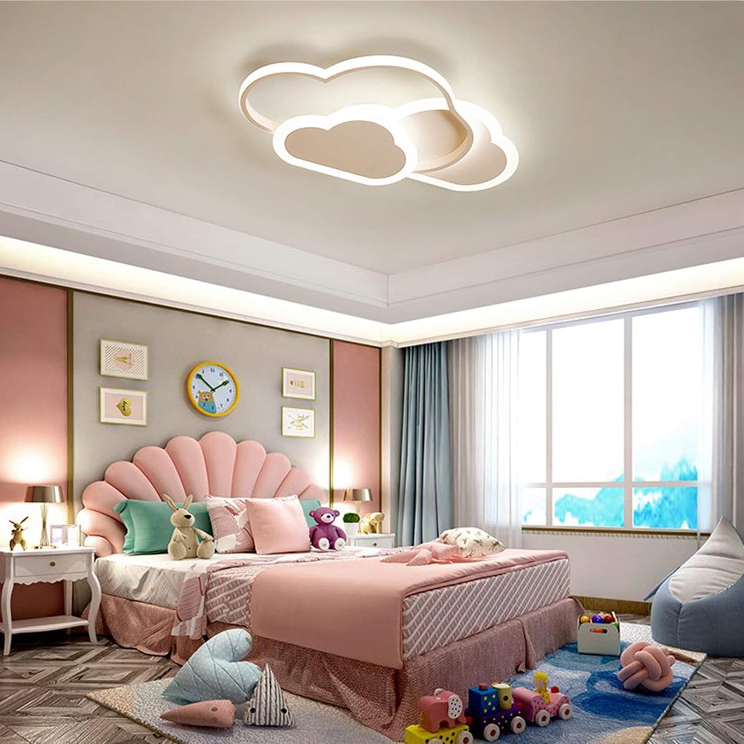 Cloud LED Ceiling Light, Dimmable Cloud Ceiling Light, Living Room Kids Room Light Bedroom Modern Simple Lighting, Boys Girls Room Bedroom Creative Cartoon Ceiling Lighting Fixtures (42W, White)